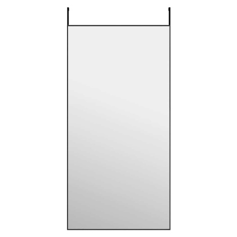 vidaXL Zrkadlo na dvere čierne 50x100 cm sklo a hliník