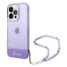 Plastové puzdro Guess na Apple iPhone 14 Pro GUHCP14LHGCOHU IML Electro Cam w. Strap Translucent