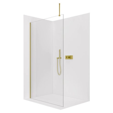 CERANO - Sprchová zástěna Walk-in Onyx Top Round L/P - 8 mm - kulatá vzpěra - zlatá, transparent