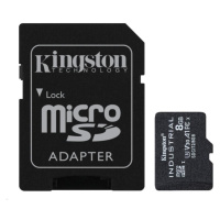 Kingston 8GB microSDHC Industrial C10 A1 pSLC Card + SD Adapter