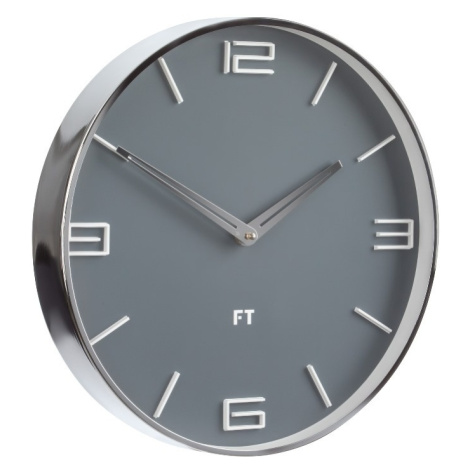 Dizajnové nástenné hodiny Future Time FT3010GY Flat grey 30cm