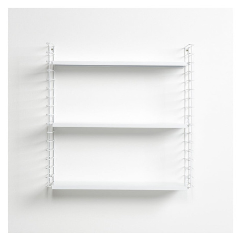 Trojposchodový regál s bielymi policami Metaltex Libro, šírka 70 cm