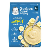 GERBER Kaša mliečna cereal banánová Dobrú noc 230 g