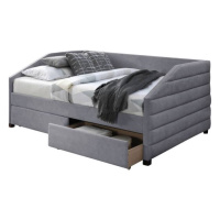 Sconto Rohová posteľ s roštom NODAO sivá, 120x200 cm
