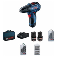 BOSCH GSR 12V-30, akumulátorový vŕtací skrutkovač, 0 – 420 / 0 – 1.600 ot/min, 8 mm, sada bitov 