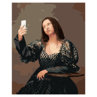 Diamantové maľovanie - MONA LISA SELFIE Rámovanie: bez rámu a bez vypnutia plátna, Rozmer: 40x50