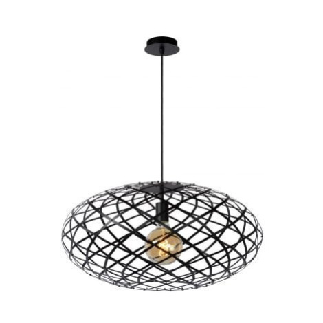 LUCIDE WOLFRAM Pendant E27 R65cm Black, závěsné svítidlo, lustr (Fulgur)