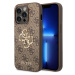 Guess PU 4G Metal Logo Zadný Kryt pre iPhone 15 Pro Brown