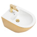 Rea Carlo Mini, závesný bidet 50x37 cm, biela - zlatá, REA-C2288