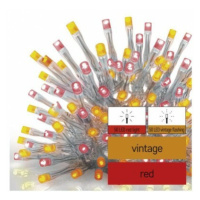Standard LED spojovacia reťaz pulzujúca – cencúle, 2,5 m, vonkajšia, červená/vintage (EMOS