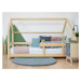 Benlemi Detská posteľ domček TERY s bočnicou Zvoľte farbu: Tmavo sivá, Rozmer: 120x200 cm