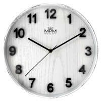 Nástenné hodiny MPM Beta E01.4051.00, biele 30,5 cm