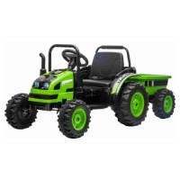 Elektrický Traktor POWER s vlečkou, zelený, Pohon zadných kolies, 12V batéria
