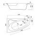 Cersanit Sicilia, asymetrická rohová vaňa ľavá 160x100cm + nožičky, biela, S301-036