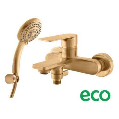 Vaňová batéria RAV SLEZÁK Nil so sprchovacím setom 150 mm kartáčovaná zlatá NL154.5/1ZK