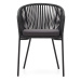 Čierna záhradná stolička s oceľovou konštrukciou Kave Home Yanet