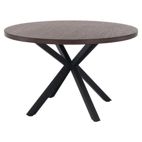 Jedálenský stôl, tmavý dub/čierna, priemer 120 cm, MEDOR Tempo Kondela