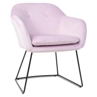 Besoa Zoe, čalúnená stolička, penová výplň, polyesterový poťah, zamat, oceľ, ružová