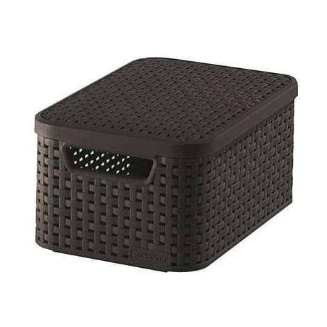 Tmavohnedý plastový úložný box s vekom 20x29x14 cm Style – Curver