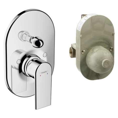 Hansgrohe Vernis Shape, vaňová batéria pod omietku, s telesom, chrómová, HAN-71472000