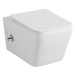SAPHO - PORTO CLEANWASH závesná WC misa Rimless, integrovaná batéria a bidetová spŕška 36x52cm, 