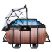 Bazén s krytom a pieskovou filtráciou Wood pool Exit Toys oceľová konštrukcia 400*200*122 cm hne