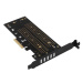 AXAGON PCEM2-D, PCIe x4 - M.2 NVMe M-key + SATA B-key slot adaptér, vrátane. LP