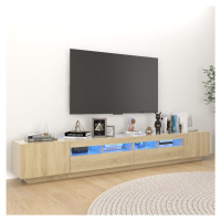 vidaXL TV skrinka s LED svetlami dub sonoma 260x35x40 cm