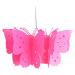 Závesná lampa Kizi v ružovej farbe s motýľmi