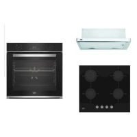 Set spotrebičov Beko-rúra BBIM13300X, doska HILG64220S, odsávač CTB6407X