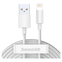 Kábel Baseus Simple Wisdom Data Cable Kit USB to Lightning 2.4A (2PCS/Set) 1.5m White (695315623