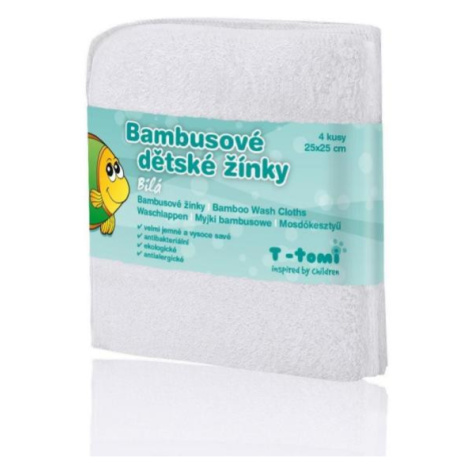 T-TOMI Žinky kúpacie bambusové 4 ks, biela