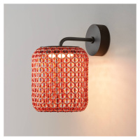 Bover Nans A LED vonkajšie nástenné svietidlo, červené, Ø 21,6 cm
