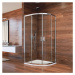 MEREO - Sprchovací set: LIMA, štvrťkruh, 100 cm, chróm  ALU, sklo Číre, vanička z liatého mramor