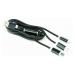 Kabel CABLEXPERT CC-USB2-AM31-1M USB A Male/Micro B + Type-C + Lightning, 1m, opletený, černý, b