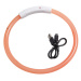 Reedog Full Light USB nabíjací svietiaci obojok pre psy a mačky - oranžová  S