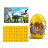 Dinosaurie puzzle v žltej farbe