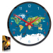 Detské nástenné hodiny Mapa sveta