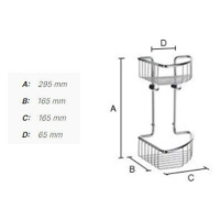 SO - SIDELINE DK1005 - Košík do sprchy CHL - chróm lesklý