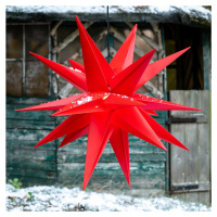 Červená plastová hviezda Jumbo exteriér 18 cípov