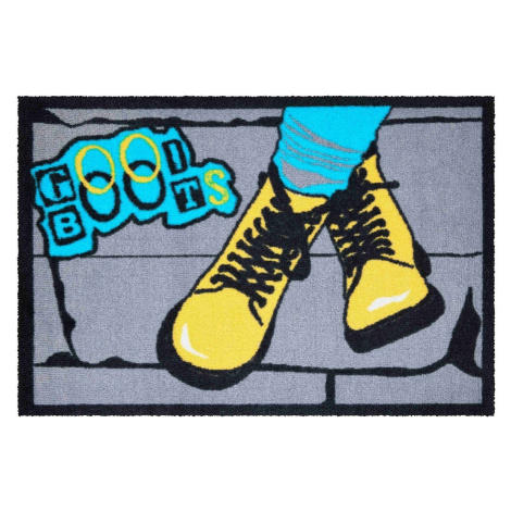 Grund Rohožka Boots sivá-modrá-žltá, 40 x 60 cm