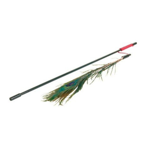 Trixie Playing rod with peacock feather, plastic, 47 cm