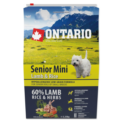 Krmivo Ontario senior Mini Lamb & Rice 2,25kg