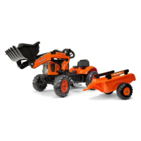 FALK Šliapací traktor 2065AM Kubota s nakladačom a vlečkou