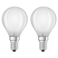 OSRAM LED kvapková žiarovka E14 4W teplá biela 2ks