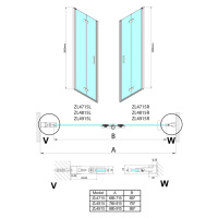 POLYSAN - ZOOM sprchové dvere skladacie 700 pravé, číre sklo ZL4715R