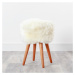 Stolička s bielym sedadlom z ovčej kožušiny Native Natural, ⌀ 30 cm