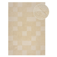 Béžový vlnený koberec 290x200 cm Checkerboard - Flair Rugs