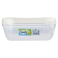 Tontarelli Dóza na potraviny NUVOLA Rectangular Set biela 3x1,15 l