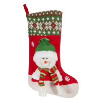 Vianočná ponožka SNOW4 s 3D snehuliakom 50x25 cm